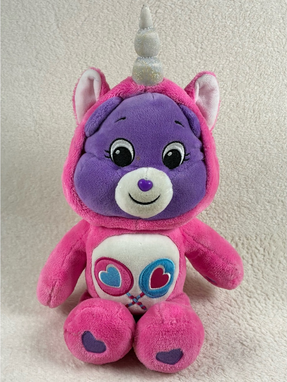 Care Bears Pink & Purple Unicorn Plush with Heart Belly